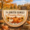 Picture of Personalized Pumpkin Patch Fence Flag, Custom Family Fall Fence Banner, Thanksgiving Farm Fence Decor, Harvest Pumpkin Outdoor Decor Autumn