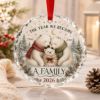 Picture of The Year We Became A Family Ornament 2026, Personalized Glass Christmas Ornament, Custom Family Bear Ornament, New Family Christmas Gift