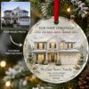 Picture of Personalized New Home Watercolor Glass Ornament, Custom House Ornament, First Christmas New Home Gift, Housewarming Christmas 2026 Keepsake