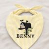 Picture of Personalized Halloween Dog Bandana, Blue Seersucker Dog Bandana, Custom Embroidered Pet Bandana, Ghost Mailbox Puppy Scarf, Fall Dog Gift