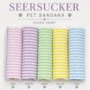 Picture of Personalized Halloween Dog Bandana, Blue Seersucker Dog Bandana, Custom Embroidered Pet Bandana, Ghost Mailbox Puppy Scarf, Fall Dog Gift