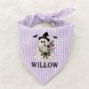 Picture of Personalized Halloween Dog Bandana, Embroidered Witch Ghost Pet Scarf, Custom Pet Name Bandana, Floral Fall Puppy Gift, Spooky Dog Accessory