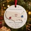 Picture of Long Distance Christmas Ornament, Personalized State to State Ornament, Moving Away Gift, Custom Neighbor Gift, Friendship Ornament 2026