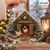 Picture of Personalized Chicken Farm Christmas Ornament, Custom Chicken Farmhouse Ornament, Chicken Lover Christmas Gift, Backyard Chicken Keepsake