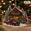 Picture of Personalized Christmas Tree Farm Acrylic Ornament, Custom Family Name Ornament, Red Truck Christmas Decor, Tree Farm Holiday Keepsake Gift