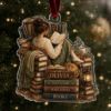 Picture of Personalized Book Lover Acrylic Ornament, Custom Reader Christmas Ornament, Librarian Christmas Bookworm Gift, Cozy Reading Ornament
