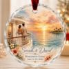 Picture of Personalized Honeymoon Cruise Ornament, Custom Couple Christmas Ornament, Newlywed Cruise Gift, Wedding Keepsake, Beach Vacation Ornament
