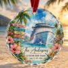 Picture of Personalized Cruise Ship Ornament, Custom Family Cruise Christmas Ornament, Tropical Vacation Keepsake, Cruise Lover Gift, Ship Name Decor