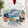 Picture of Personalized Cruise Ornament, Custom Family Cruise Ship Ornament, Tropical Vacation Keepsake, Cruise Lover Gift, Travel Christmas Decor