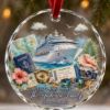 Picture of Personalized Cruise Ornament, Custom Family Cruise Ship Ornament, Tropical Vacation Keepsake, Cruise Lover Gift, Travel Christmas Decor