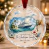 Picture of Personalized Cruise Bottle Ornament, Custom Family Cruise Christmas Ornament, Ship Name Keepsake, Nautical Travel Gift, Ocean Vacation Decor