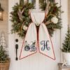 Picture of Personalized Coastal Christmas Wreath Sash, Beach Bike Door Bow, Custom Monogram Embroidered Holiday Front Door Decor, Nautical Gift