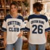 Picture of Custom Knitting Club Jersey, Personalized Knitter Jersey, Custom Name Number Knitting Shirt, Crochet Lover Gift, Yarn Lover Oversized Tee