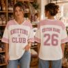Picture of Custom Knitting Club Jersey, Personalized Knitter Jersey, Custom Name Number Knitting Shirt, Crochet Lover Gift, Yarn Lover Oversized Tee