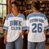 Picture of Custom Book Club Oversized Jersey, Personalized Reading Jersey, Custom Name Number Book Lover Shirt, Librarian Gift, Reader Oversized Tee