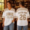 Picture of Custom Book Club Oversized Jersey, Personalized Reading Jersey, Custom Name Number Book Lover Shirt, Librarian Gift, Reader Oversized Tee