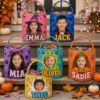 Picture of Personalized Photo Halloween Basket, Custom Face Trick or Treat Bag, Kids Candy Bucket, Personalized Boo Basket, Halloween Gift for Kids
