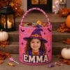 Picture of Personalized Photo Halloween Basket, Custom Face Trick or Treat Bag, Kids Candy Bucket, Personalized Boo Basket, Halloween Gift for Kids