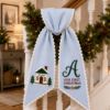 Picture of Personalized First Christmas Sash, Embroidered New Home Sash, Our First Christmas Monogram Sash, New Home Gift, Christmas Holiday Keepsake