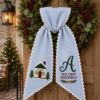 Picture of Personalized First Christmas Sash, Embroidered New Home Sash, Our First Christmas Monogram Sash, New Home Gift, Christmas Holiday Keepsake
