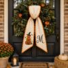 Picture of Personalized Halloween Sash, Embroidered Pumpkin Stack Monogram Sash, Witch Hat Spooky Halloween Accessory, Custom Initial Halloween Gift