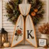 Picture of Personalized Halloween Sash, Skeleton Hand Floral Embroidered Sash, Custom Monogram Spooky Fall Accessory, Embroidered Halloween Gift