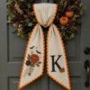 Picture of Personalized Halloween Sash, Skeleton Hand Floral Embroidered Sash, Custom Monogram Spooky Fall Accessory, Embroidered Halloween Gift