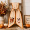 Picture of Personalized Fall Sash, Autumn Floral Bow Embroidery Sash, Custom Initial Thanksgiving Sash, Harvest Season Gift for Her, Autumn Gift