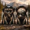 Picture of Personalized Moose Hunting Shirt, Custom Moose Hunter Jersey, Hunting Team Long Sleeve, Custom Name Outdoor Shirt, Gift for Hunter Men