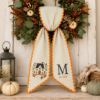Picture of Personalized New Home Wreath Sash, Embroidered House Monogram Sash, Custom Initial Est Year, Housewarming Gift, Fall House Wreath Sash