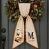 Picture of Personalized Teacher Halloween Sash, Embroidered Ghost Books Monogram Sash, Custom Teacher Name Fall Accessory, Halloween Teacher Gift Sash
