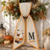 Picture of Personalized Teacher Halloween Sash, Embroidered Ghost Books Monogram Sash, Custom Teacher Name Fall Accessory, Halloween Teacher Gift Sash