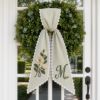 Picture of Personalized Magnolia Sash, Embroidered Floral Monogram Sash, Custom Initial Florist Southern Style Sash, Garden Lover Gift for Her Sash