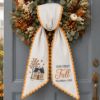 Picture of Personalized Our First Fall Sash, Embroidered New Home Family Name Sash, Custom First Autumn Keepsake, Housewarming Gift for Couple Sash