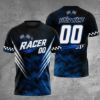 Picture of Personalized Racing Shirt, Custom Racer Name & Number Tee, Checkered Flag Motorsport Shirt, Racing Team Gift, Adult Kids Race T-Shirt