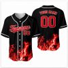 Picture of Personalized Baseball Jersey, Custom Team Name & Number Shirt, Flame Baseball Jersey, Sports Team Gift, Adult Kids Game Day Jersey