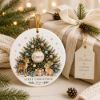 Picture of Personalized First Christmas Ceramic Ornament, Custom Name 2026 Woodland Deer Bunny Keepsake, Baby Christmas Gift, Holiday Tree Decoration