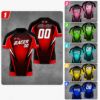 Picture of Custom Racing T-Shirt, Personalized Name Number Racer Jersey, Kids Motorsport Shirt, Checkered Flag Race Car Gift, Birthday Outfit for Boys