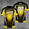 Picture of Custom Racing T-Shirt, Personalized Name Number Racer Jersey, Kids Motorsport Shirt, Checkered Flag Race Car Gift, Birthday Outfit for Boys