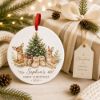 Picture of Personalized Baby's First Christmas Ceramic Ornament, Custom Name 2026 Woodland Deer Bunny, Newborn Keepsake, Baby Girl Christmas Gift Decor