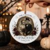Picture of Personalized Gothic Wedding Ceramic Ornament 2026, Skeleton Bride Groom, Custom Last Name Date, Til Death Do Us Part Halloween Keepsake Gift