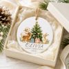 Picture of Personalized Baby First Christmas Ornament, Woodland Animals, Newborn Keepsake Decor