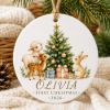 Picture of Personalized Baby First Christmas Ornament, Woodland Animals, Newborn Keepsake Decor
