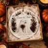 Picture of Personalized Ghost Bride Groom Ornament, Gothic Halloween Wedding Keepsake, Custom Names Date