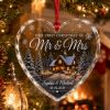 Picture of Personalized First Christmas Married Glass Ornament 2026, Custom Couple Names & Date, Mr Mrs Keepsake, Newlywed Christmas Gift, Tree Decor
