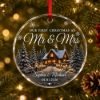 Picture of Personalized First Christmas Married Glass Ornament 2026, Custom Couple Names & Date, Mr Mrs Keepsake, Newlywed Christmas Gift, Tree Decor