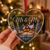 Picture of Personalized First Christmas Married Glass Ornament 2026, Custom Couple Names & Date, Mr Mrs Keepsake, Newlywed Christmas Gift, Tree Decor