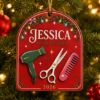 Picture of Personalized Hair Stylist Ornament, Custom Hairstylist Christmas Gift, Salon Owner Ornament, Hairdresser Gift, Name 2026 Keepsake, Xmas Gift