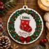 Picture of Personalized Christmas Stocking Ornament, Custom Name Ornament, Family Christmas Gift, 2026 Xmas Keepsake, Stocking Tree Decor, Holiday Gift