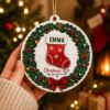 Picture of Personalized Christmas Stocking Ornament, Custom Name Ornament, Family Christmas Gift, 2026 Xmas Keepsake, Stocking Tree Decor, Holiday Gift